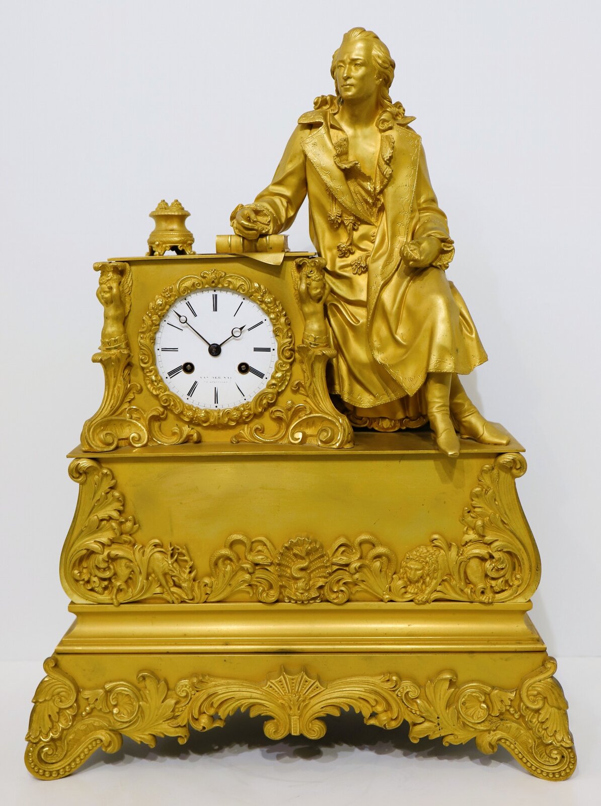 Honoré Pons gilded figural, ca. 1840. — Antique Clocks Price Guide