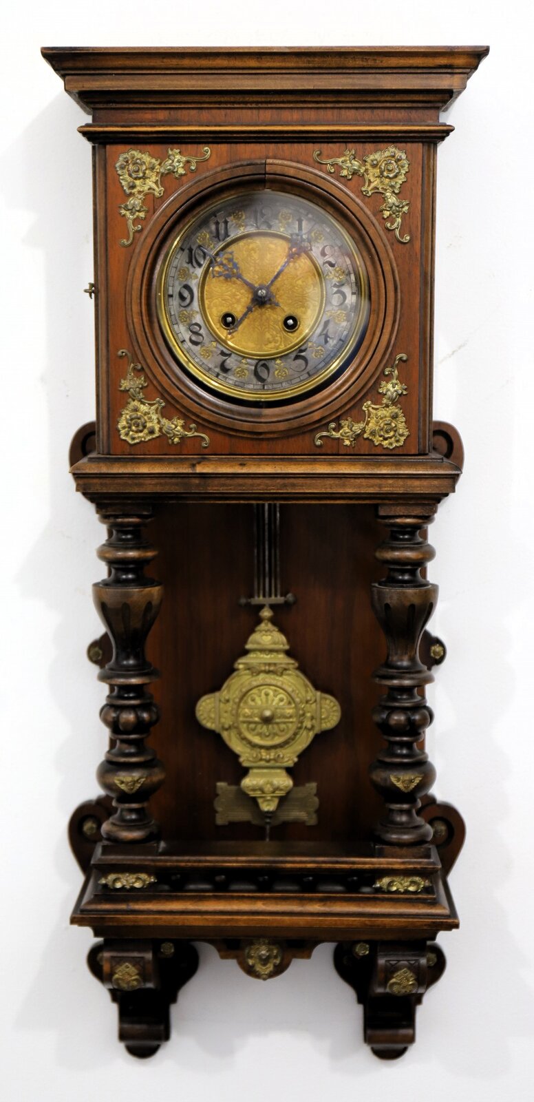 French? Open well wall clock, ca. 1900. — Antique Clocks Price Guide