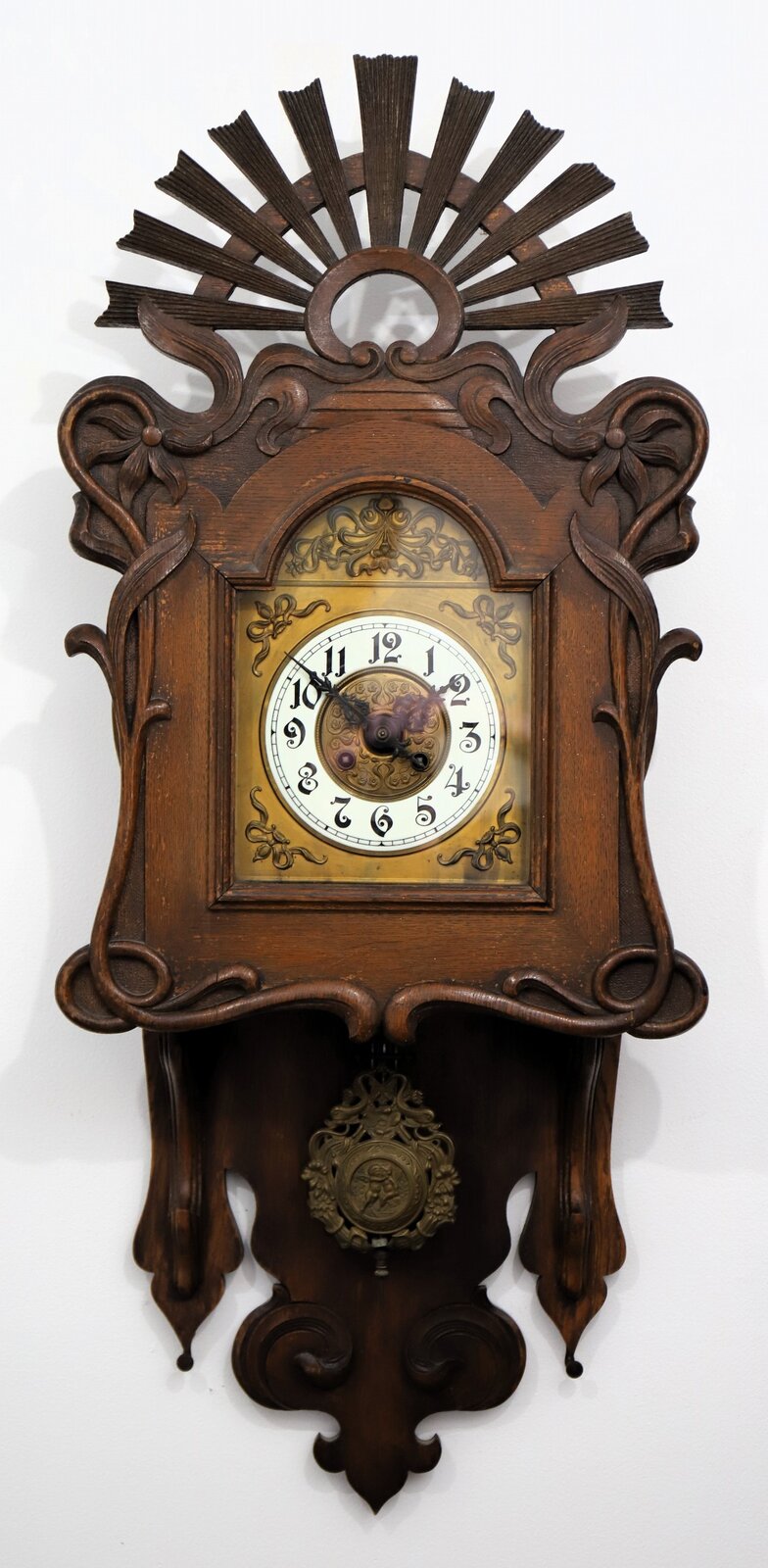 Fredrich Mauthe Schwenningen (FMS) open well swinger, ca. 1910. — Antique Clocks Price Guide