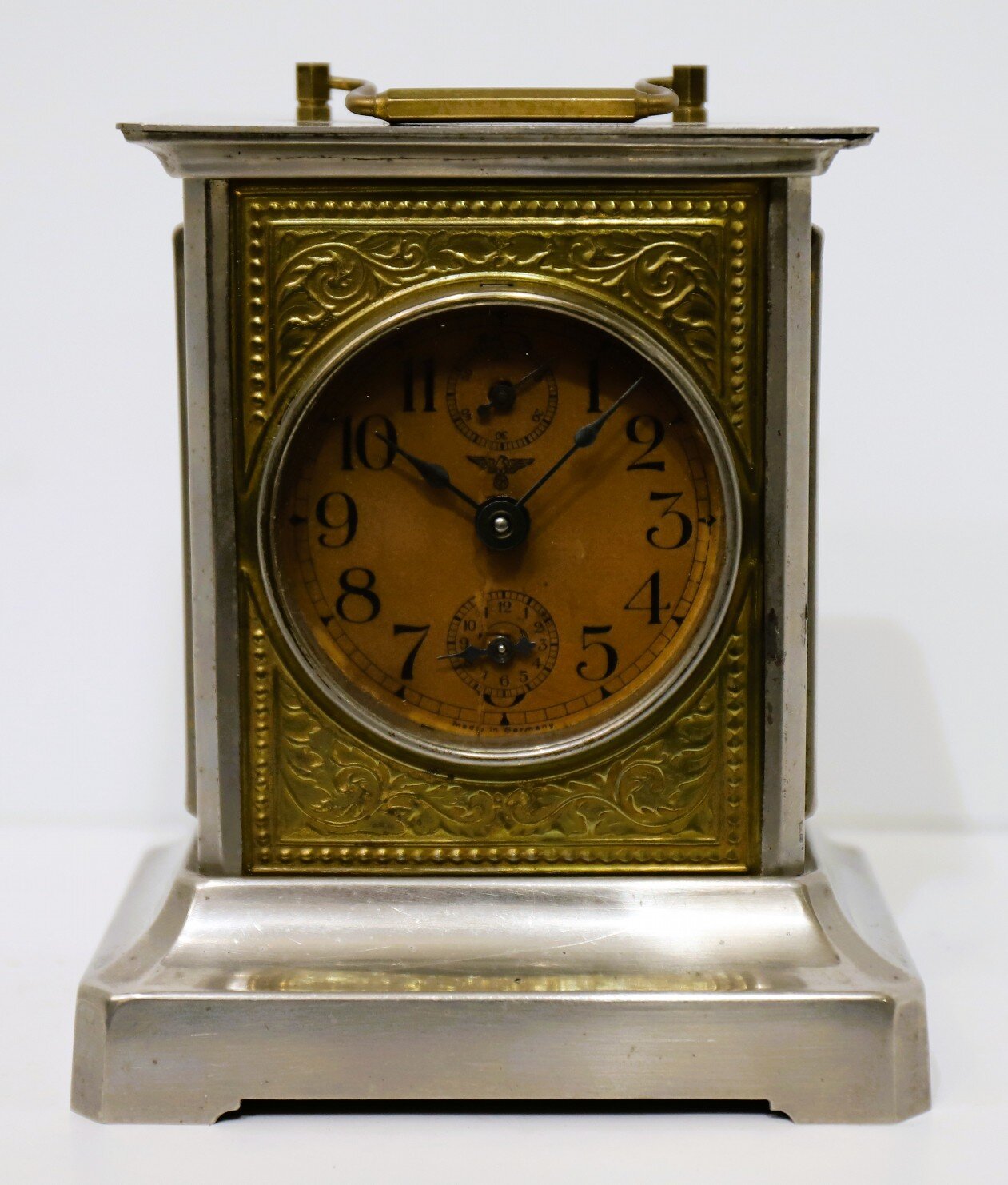 Mauthe musical alarm clock, ca. 1920. — Antique Clocks Price Guide