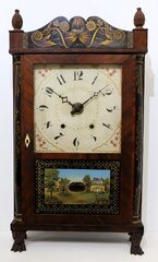 Eli Terry & Sons quarter-column & splat with window-shade alarm, 1823-1831.