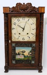 Eli Terry & Son carved column & splat shelf clock, 1831-1833.