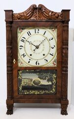 Seth Thomas carved column & splat shelf clock, ca. 1835.