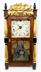 Silas Hoadley miniature time & alarm, ca. 1830.