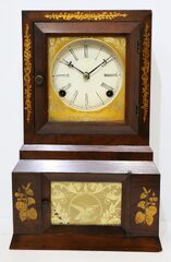Atkins Clock Co./Forestville Mfg. Co. stenciled shelf clock, ca. 1860.