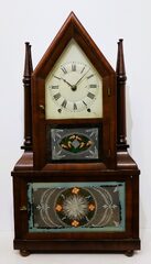 Birge & Fuller candlestick double-steeple with 8-day wagon-spring movement, 1844–1848.
