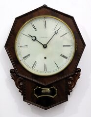 Jerome ripple-front fusee wall clock, ca. 1845.