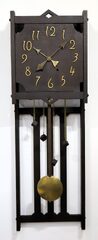 New Haven Clock Co. Mission-style wall clock, ca. 1910.