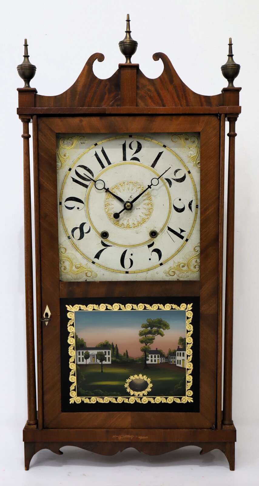 Elisha Hotchkiss, Jr long-drop pillar & scroll, 1831-1834. — Antique Clocks Price Guide