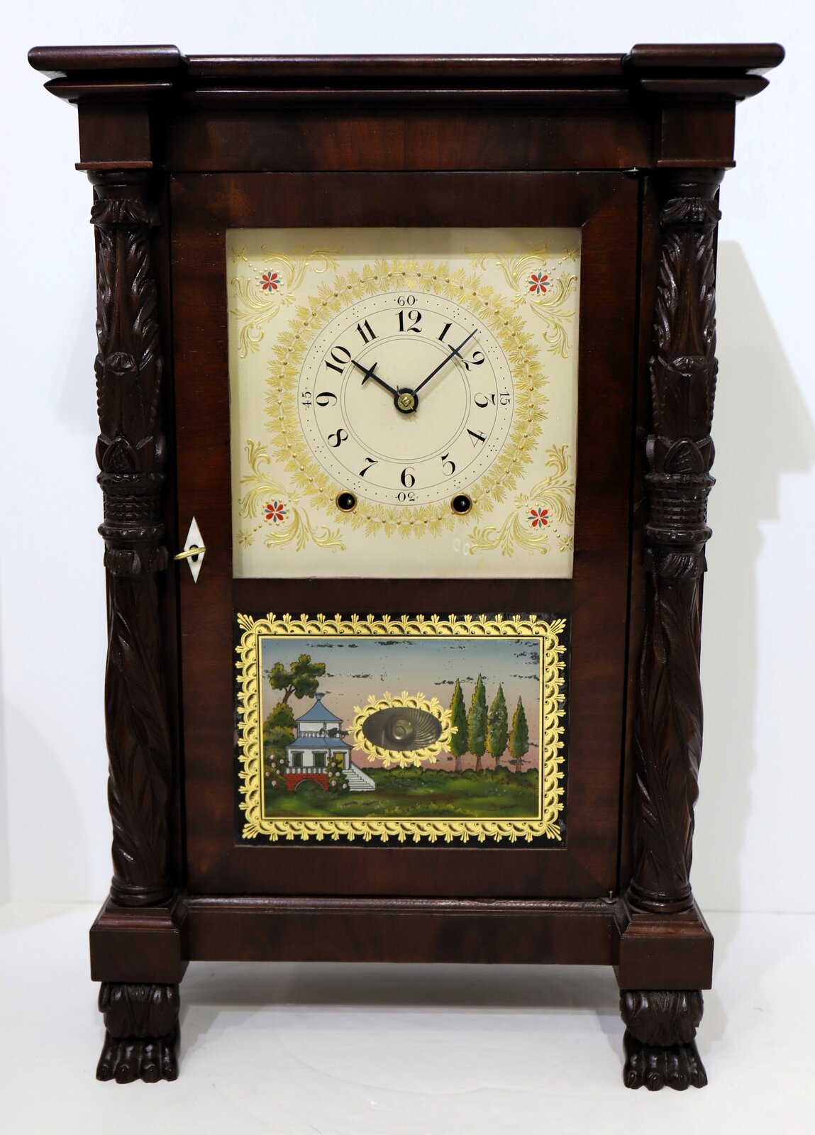Mark Leavenworth miniature carved case clock, 1822-1824. — Antique Clocks Price Guide