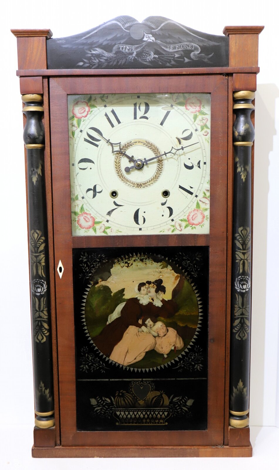 FB Cook long drop column & splat shelf clock, 1832-1842. — Antique Clocks Price Guide