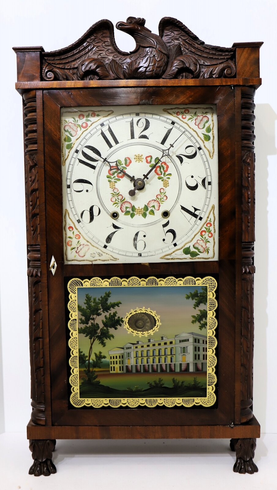 Eli Terry & Sons carved quarter-column and splat shelf clock, 1823-1831. — Antique Clocks Price Guide