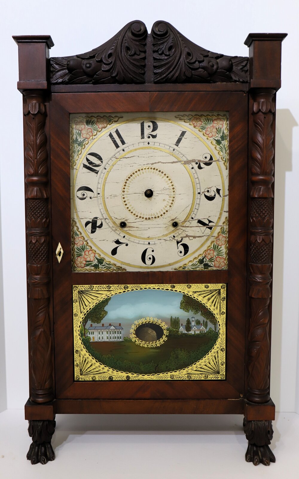 Riley Whiting carved column & splat shelf clock, 1828-1835. — Antique Clocks Price Guide
