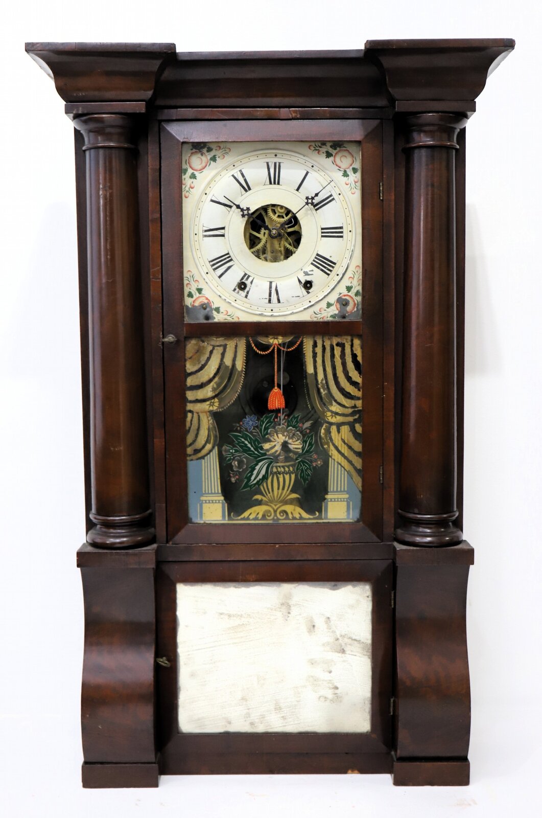 Atkins & Porter “Improved Patent Eight Day Brass Clock” (triple decker), 1840-1846. — Antique Clocks Price Guide