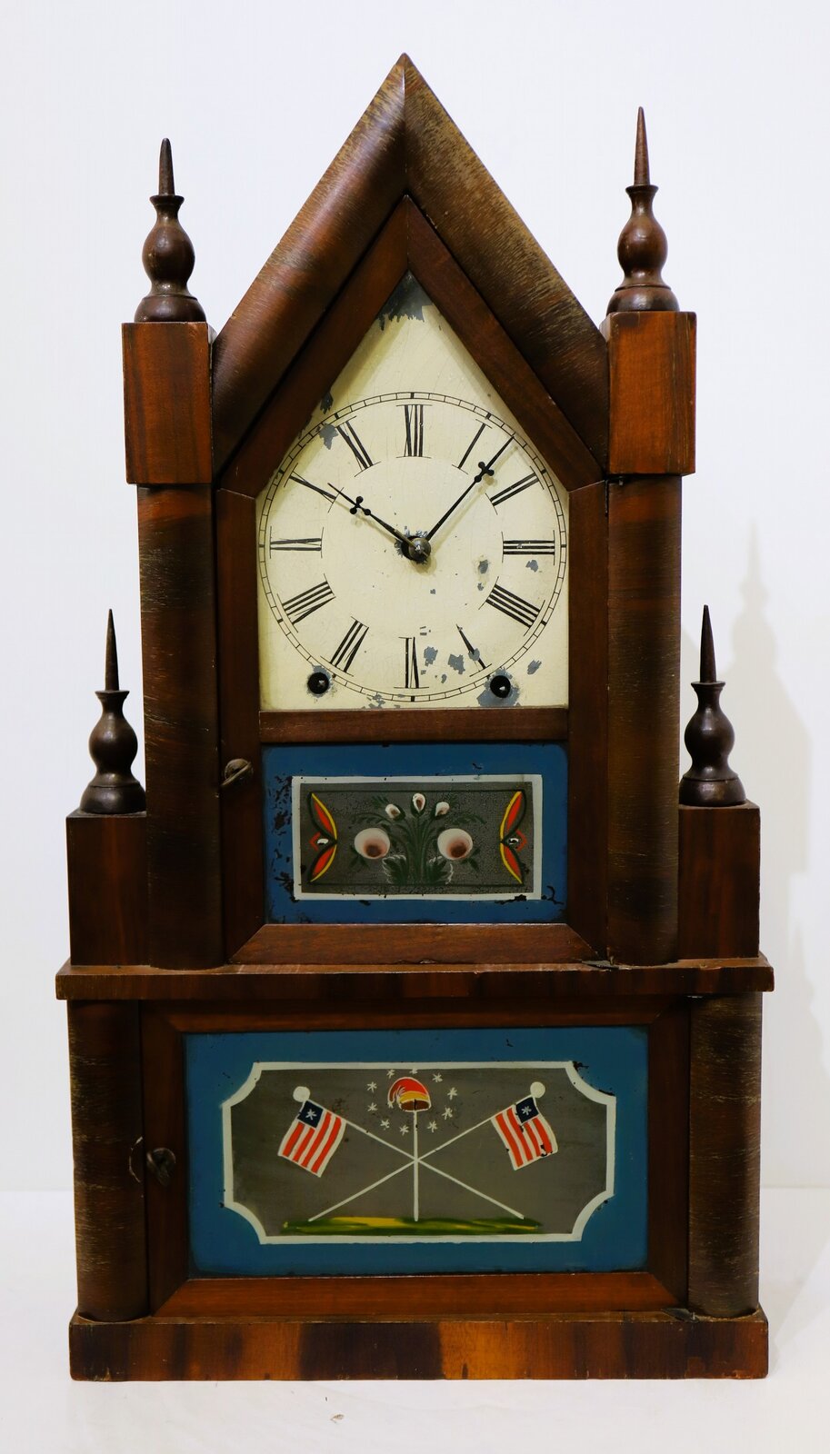 Wm. S. Johnson double-steeple, ca. 1849. — Antique Clocks Price Guide