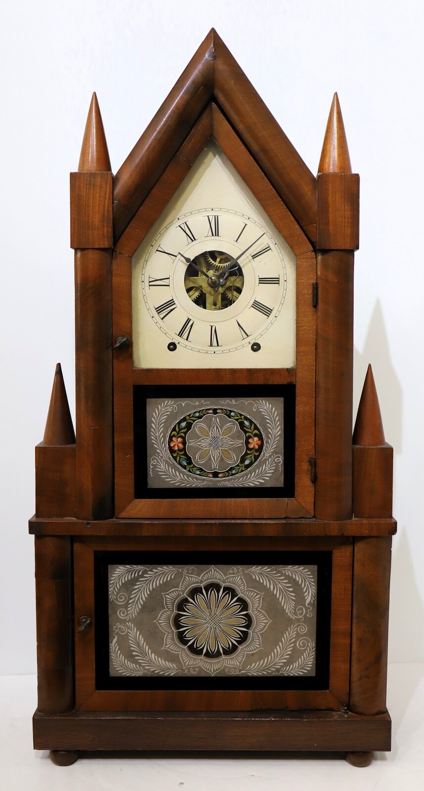Birge & Fuller double-steeple with wagon spring movement, 1844-1848. — Antique Clocks Price Guide