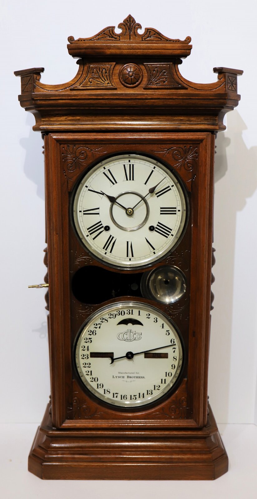 Ithaca Calendar Clock Co. “Small Walnut Index”, 1882-1898. — Antique Clocks Price Guide