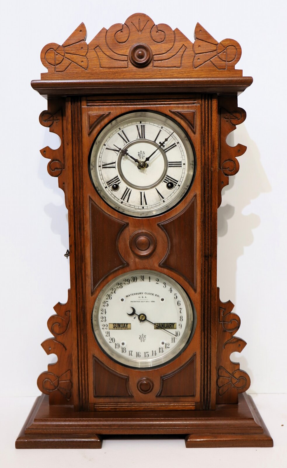 Waterbury Clock Co. “Calendar No. 42”, ca. 1891. — Antique Clocks Price Guide