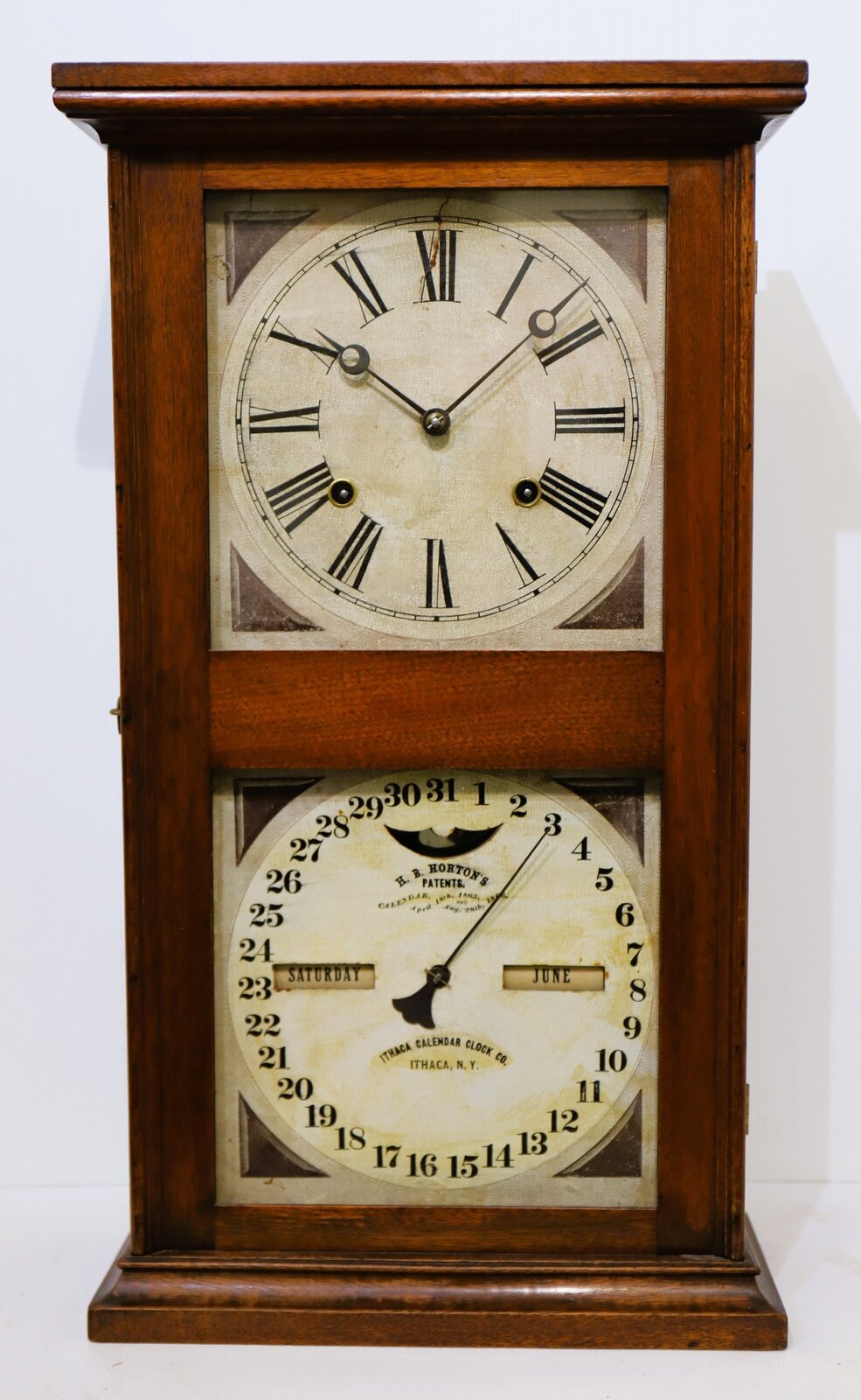 Ithaca Calendar Clock Co. “No. 10 Early Farmers”, ca. 1868. — Antique Clocks Price Guide