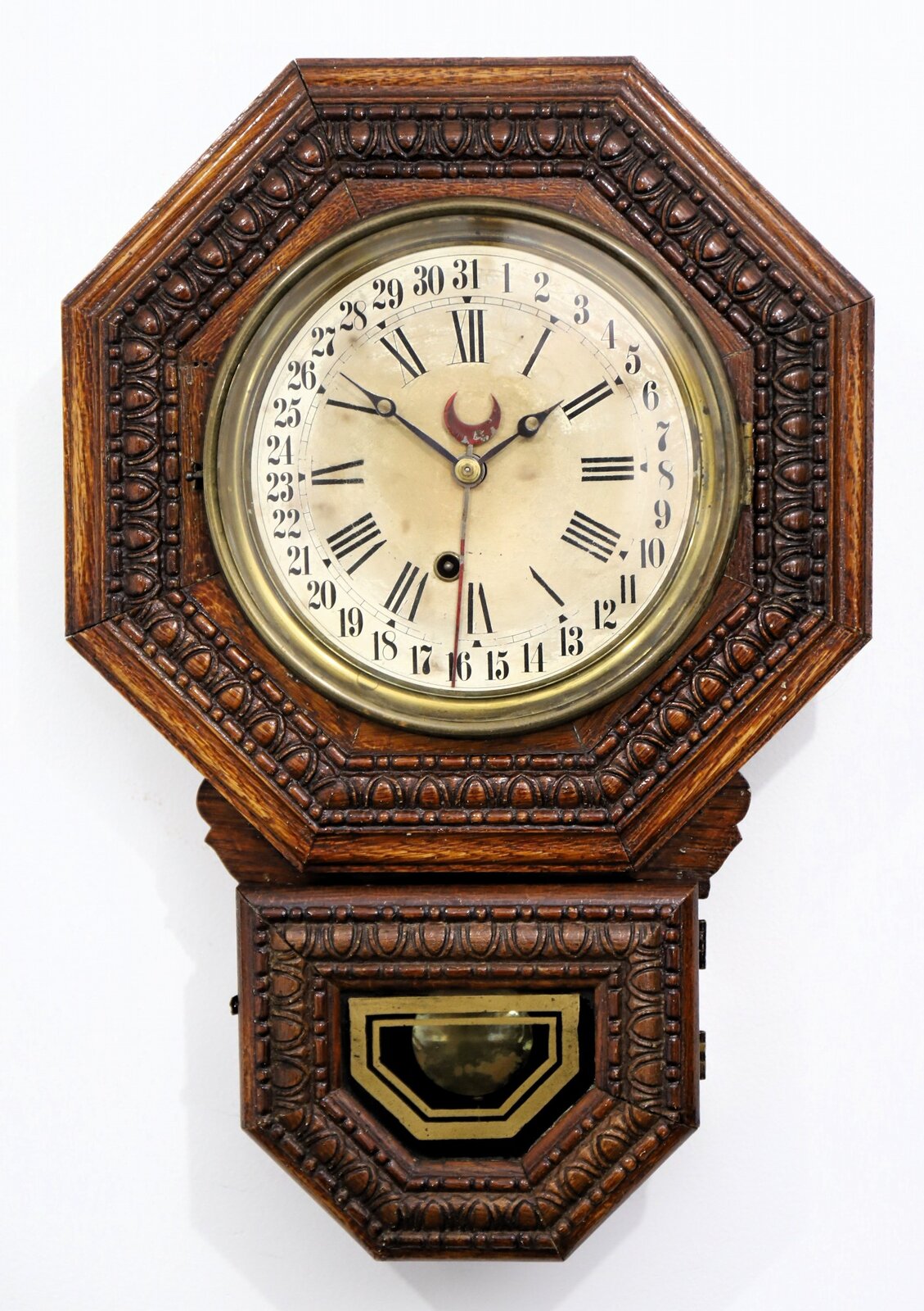 E. Ingraham Co. “8 Inch Drop Octagon Calendar”, ca. 1911. — Antique Clocks Price Guide