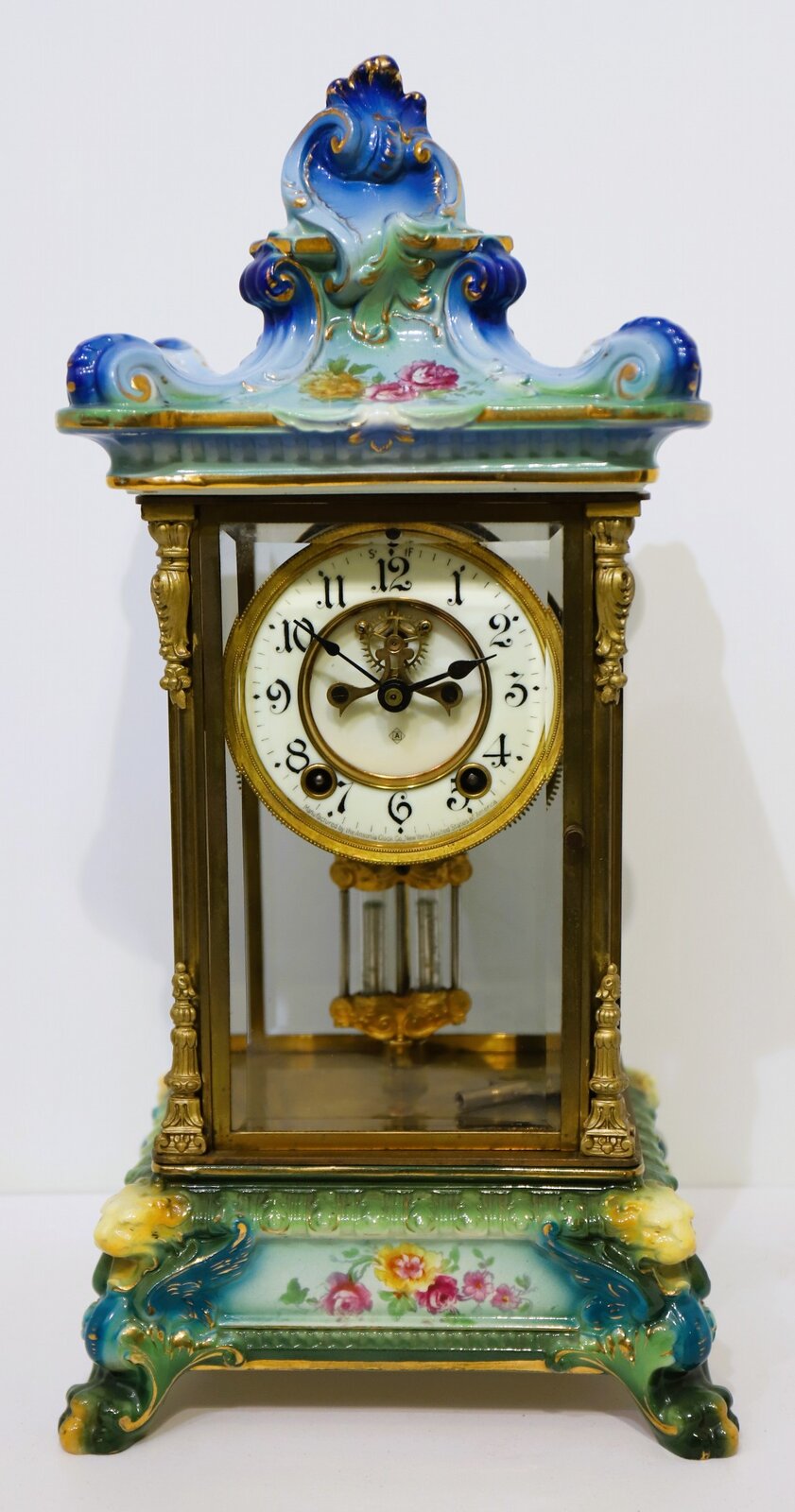 Ansonia Clock Co. “Crystal Regulator No. 5/6” (marriage),ca. 1906. — Antique Clocks Price Guide