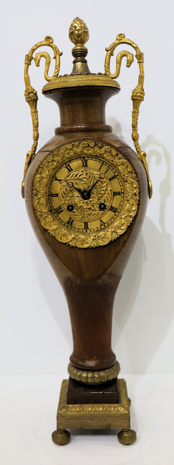 Early French wooden urn table clock, ca. 1850. — Antique Clocks Price Guide