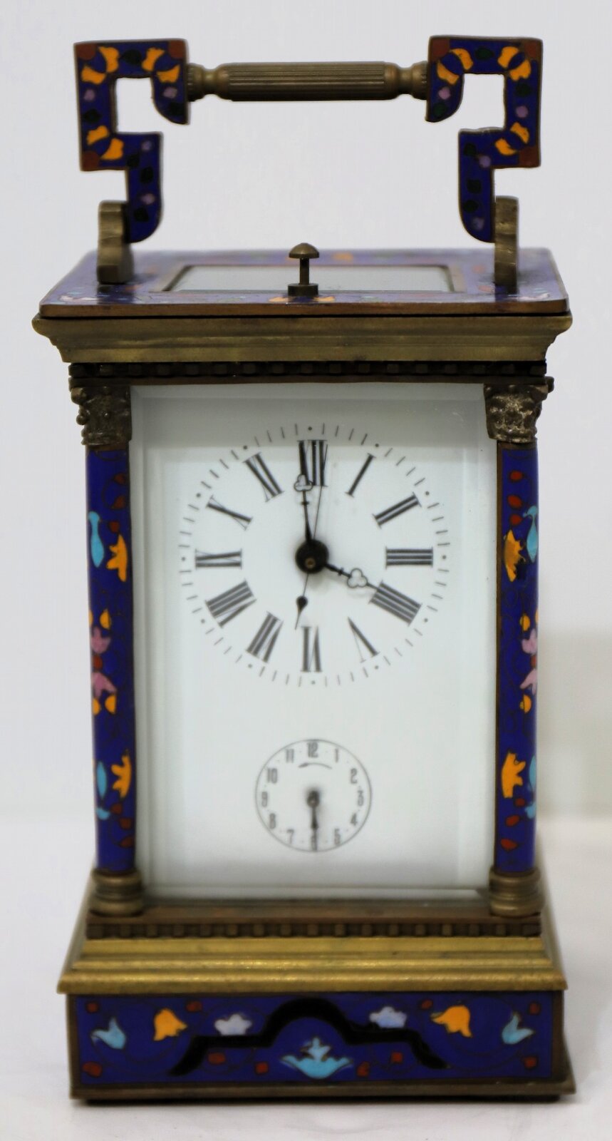 French champlevé carriage clock with complications, ca. 1900? — Antique Clocks Price Guide