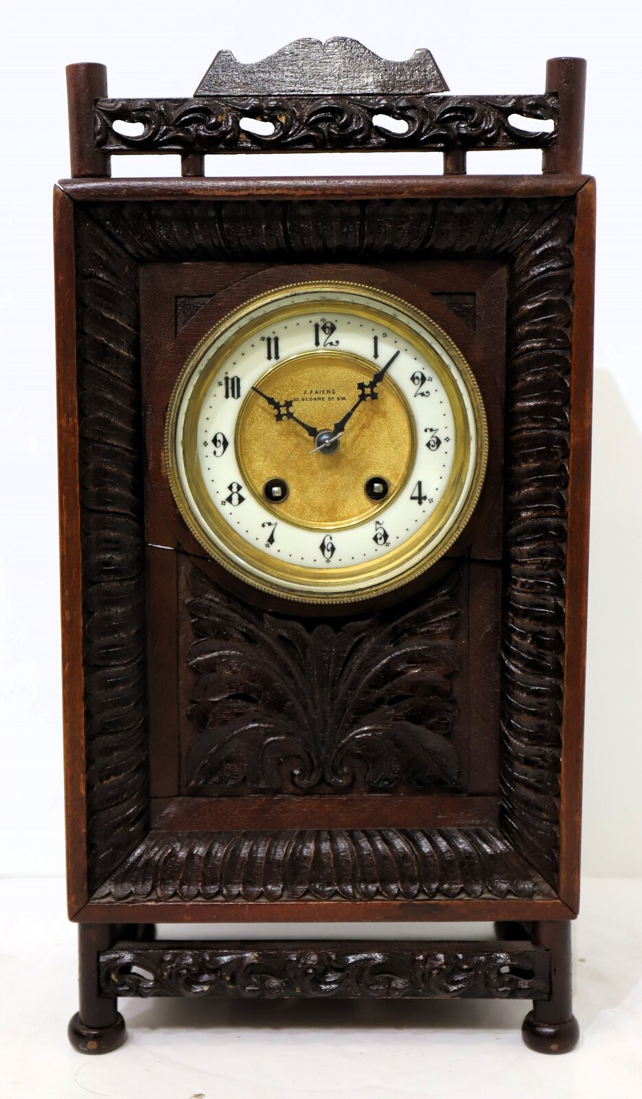 French wooden shelf clock, ca. 1900. — Antique Clocks Price Guide