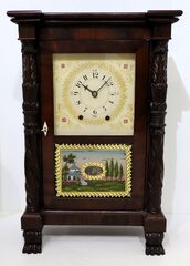 Mark Leavenworth miniature carved case clock, 1822-1824.