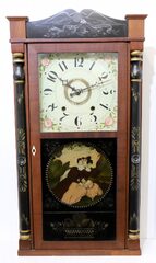 FB Cook long drop column & splat shelf clock, 1832-1842.
