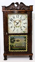 Eli Terry & Sons carved quarter-column and splat shelf clock, 1823-1831.