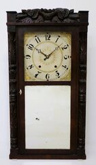 Riley Whiting carved column & splat shelf clock, 1828-1835.