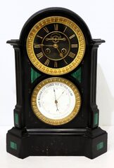 S. Marti et Cie double-dial black marble clock, ca. 1890.