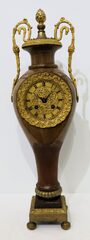 Early French wooden urn table clock, ca. 1850.