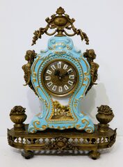 French porcelain shelf clock, ca. 1890.