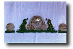 Art Deco Garniture, Marble with Bird Figures, c. 1930? — Antique Clocks Price Guide