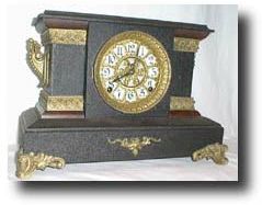 E. Ingraham black wood mantel clock., circa 1890's — Antique Clocks Price Guide