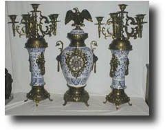 3 Piece China Clock Set , circa late 1800's — Antique Clocks Price Guide