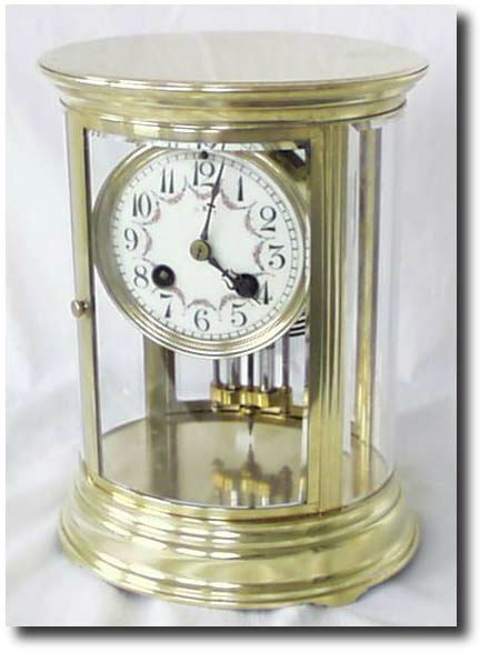 French Oval Crystal Regulator, c. 1900 — Antique Clocks Price Guide