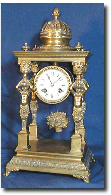 French Bronze 4 column., circa mid 19 th century — Antique Clocks Price Guide