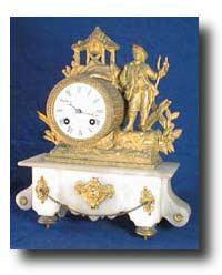 French Marble Figural Clock, c. 1850 — Antique Clocks Price Guide