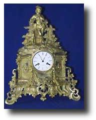 French Gilt Metal Figural Clock, "Boy with Dog" , mid 19th century — Antique Clocks Price Guide