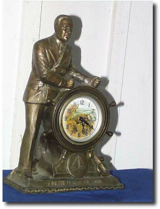 "FDR The Man Of The Hour" "Animated Dial", circa 1933 — Antique Clocks Price Guide