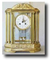 Tiffany Corinthian Column Crystal Regulator, c. 1900+ — Antique Clocks Price Guide