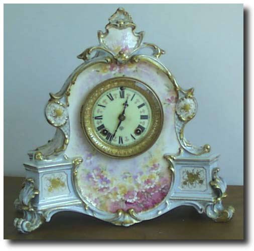 Ansonia Royal Bonn Porcelain Clock, c. 1900 — Antique Clocks Price Guide