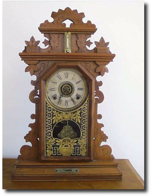 American Walnut Kitchen Clock, c. 1880 — Antique Clocks Price Guide