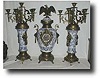 3 Piece China Clock Set , circa late 1800's