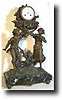 French Cast Figural Clock on Marble Base, c. 1880