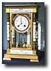 French Crystal Regulator with Porcelain Columns and panels, c. 1890