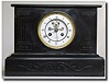 French Black Marble Mantel Clock with visable escapement, c. 1880's